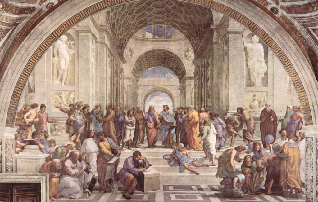 La escuela de Atenas. Pintura de Rafael Sanzio