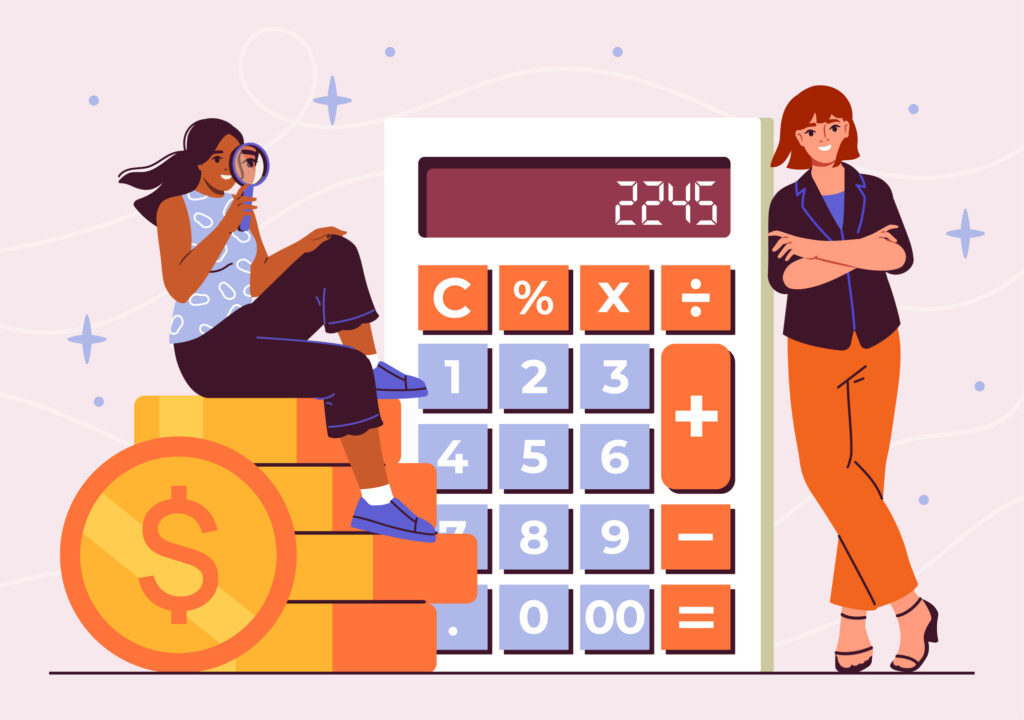 mujeres calculando dinero