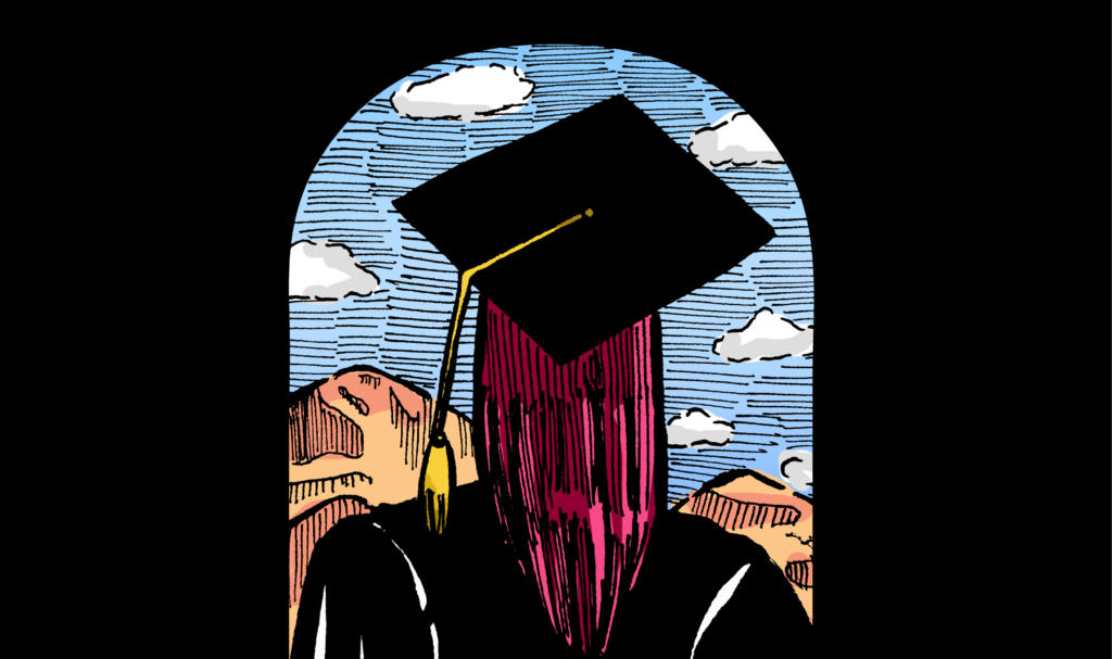 Graduante saliendo al mundo real.