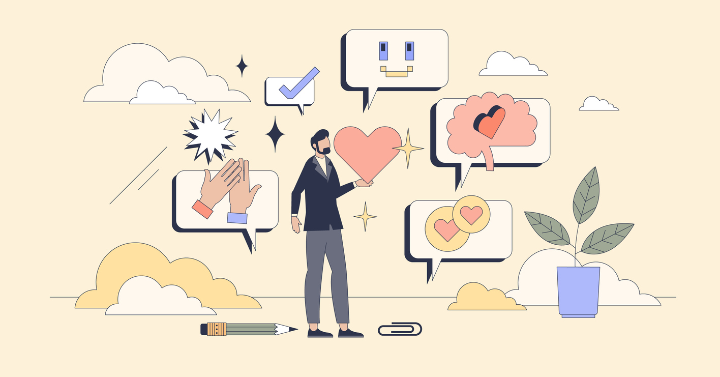 persona sosteniendo un corazón aprendiendo sobre comunicación y colaboración