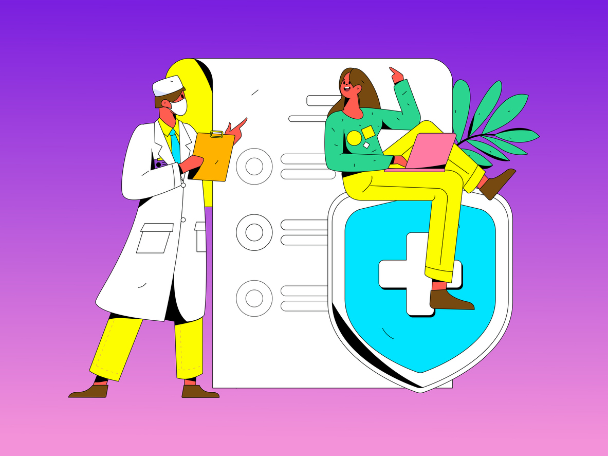 un médico y una estudiante conversando