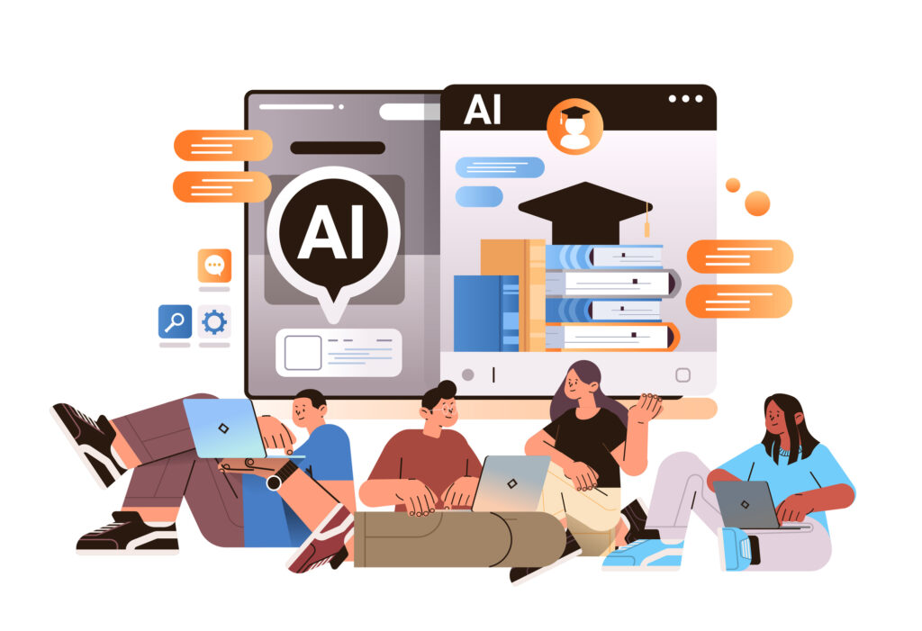 estudiantes aprendiendo y usando IA