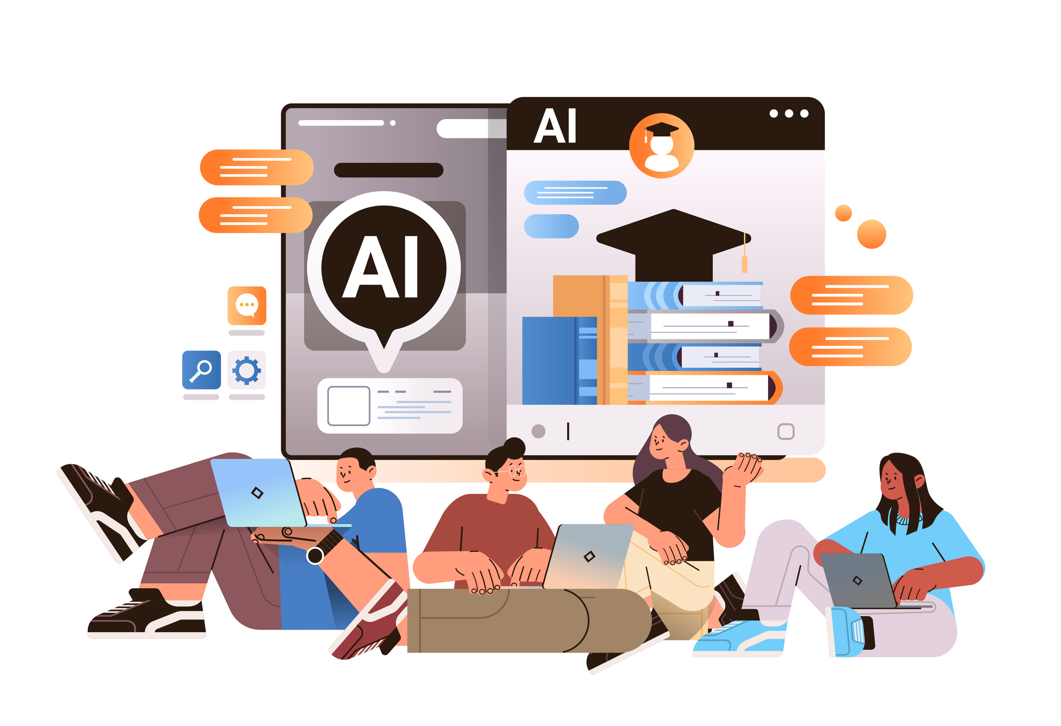 estudiantes aprendiendo y usando IA